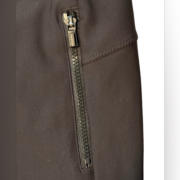 Athleta Stellar Black Raw Hem Zipper Pocket Skinny Crop Travel Pants, Small - Picture 3 of 8